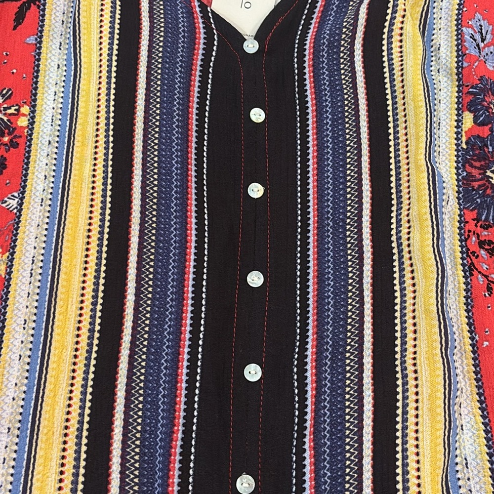 Studio JPR Asymmetrical Floral and Stripe Tunic Size 1X NEW - Picture 5 of 6